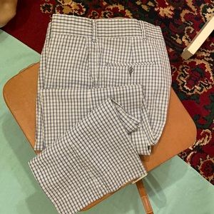 Vintage Blue Checked Searsucker